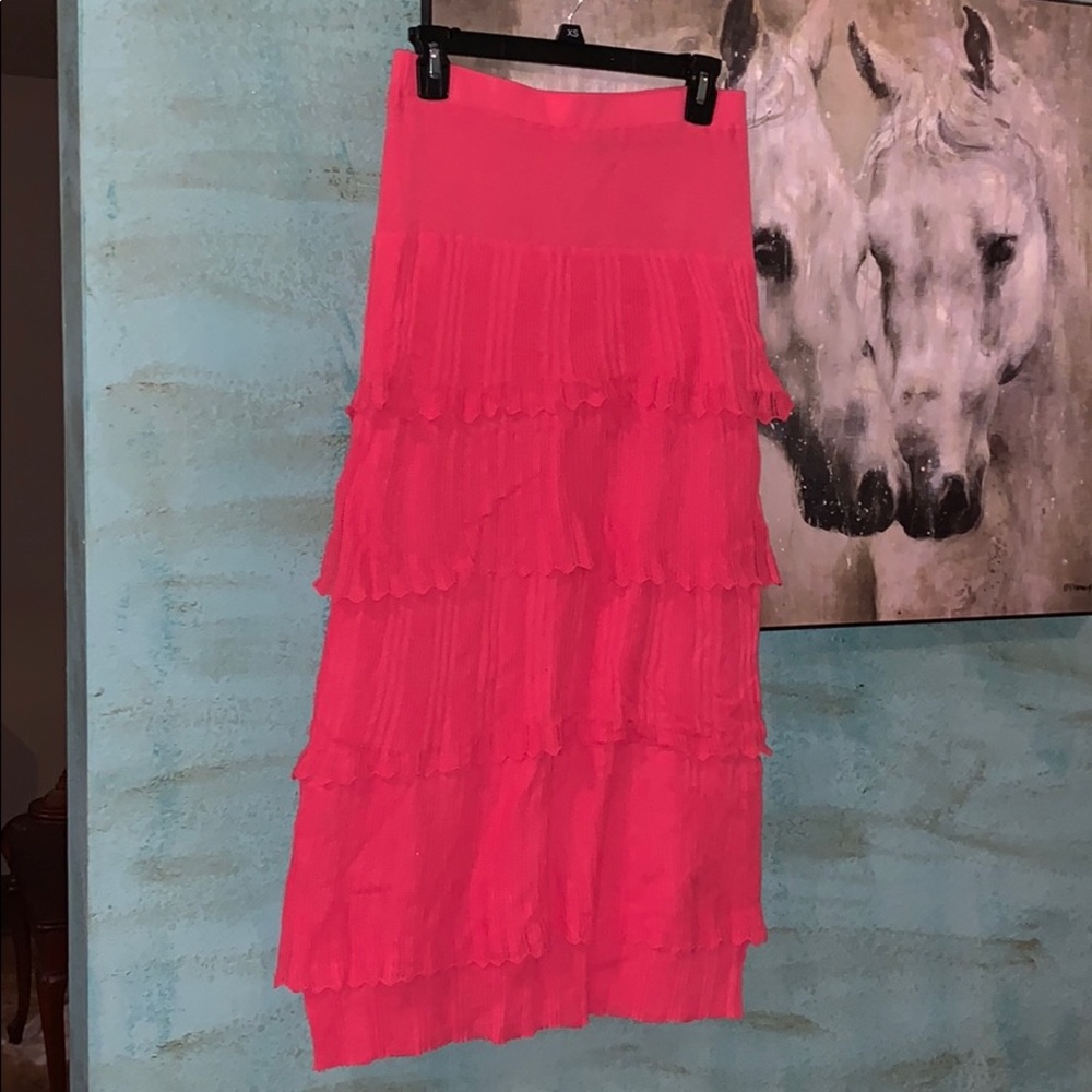 Pink ruffle skirt